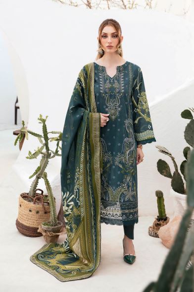 Ghazal By Ramsha Lawn Embroidered Suit G-203 Zink