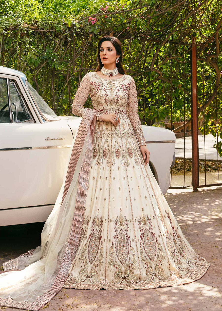 Fay By Akbar Aslam Net Embroidered Suit UN-1478 Off White