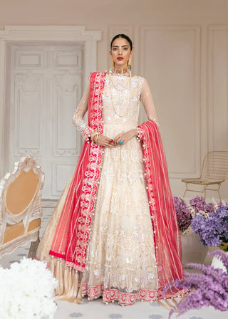 Marsh By Akbar Aslam Net Embroidered Suit AAWC-1373 Off White