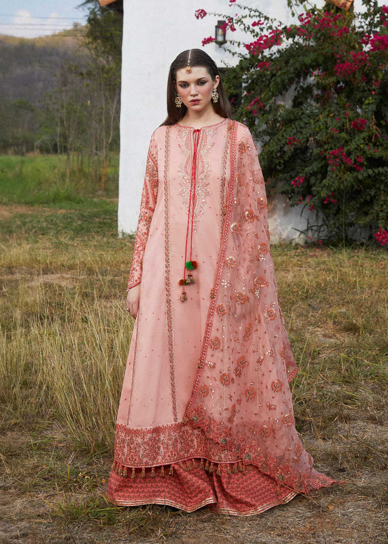 Nayra  By Hussain Rehar Lawn Embroidered Suit SS-24-D-462 Pink