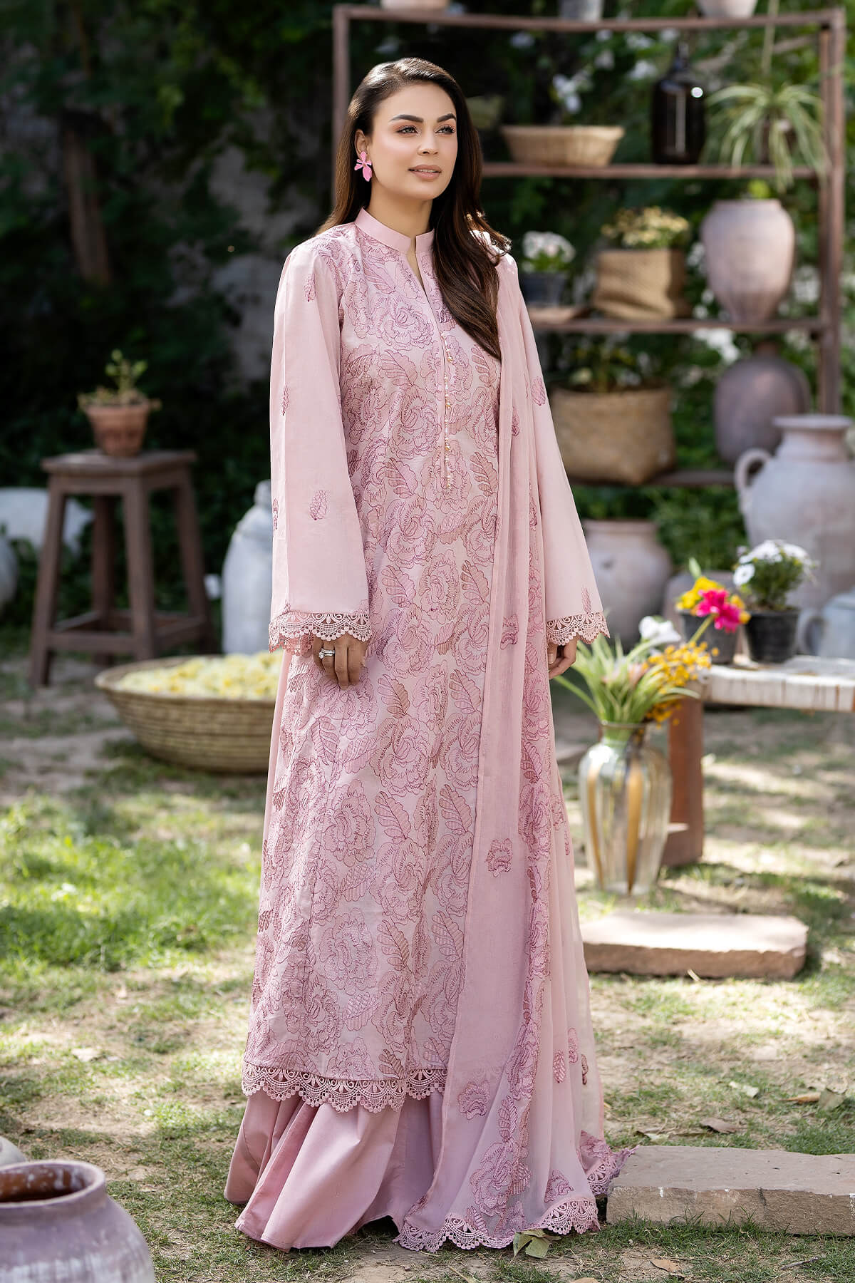 Gul Pari By Noor E Fajar Lawn Embroidered Suit NF-1269 T-Pink