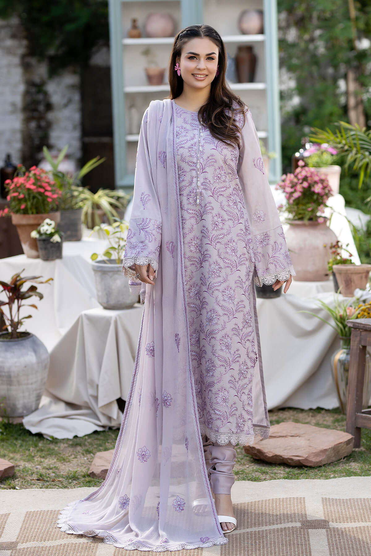 Gul Pari By Noor E Fajar Lawn Embroidered Suit NF-1270 L-Purple