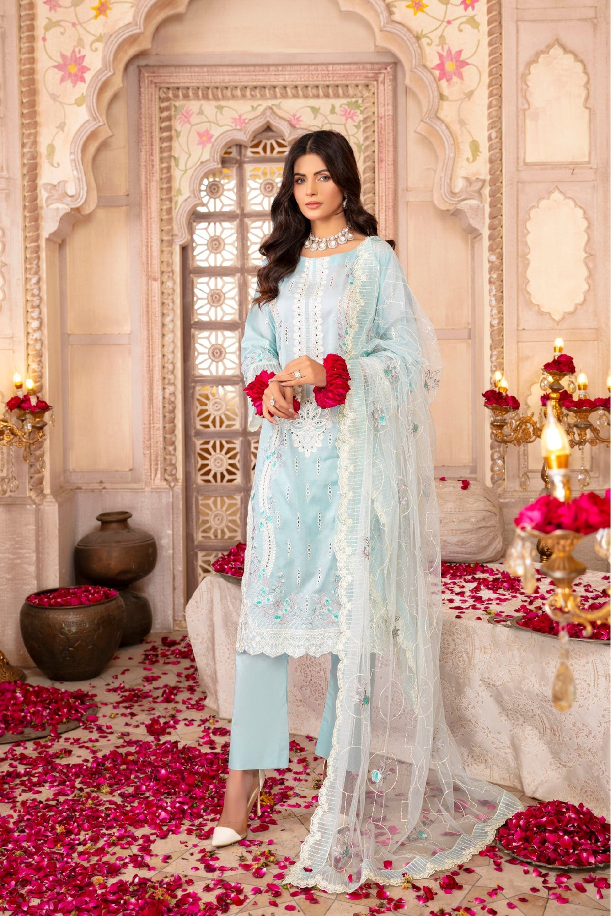 Rang E Bhaar By Mah E Rooh Lawn Embroidered Suit RB-6706 Aqua