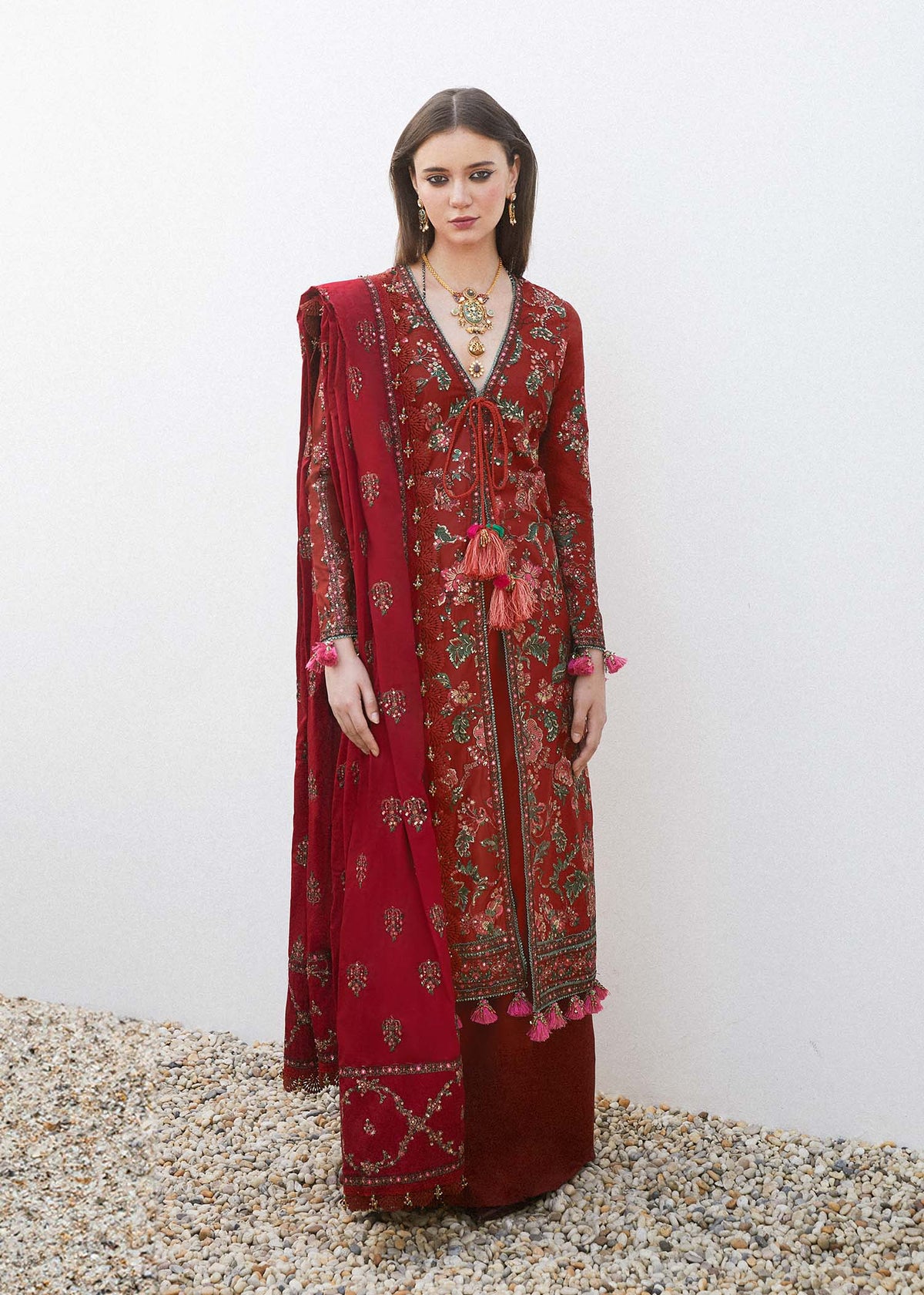 Ruhi By Hussain Rehar Lawn Embroidered Suit SS-24-D-467 D-Rust