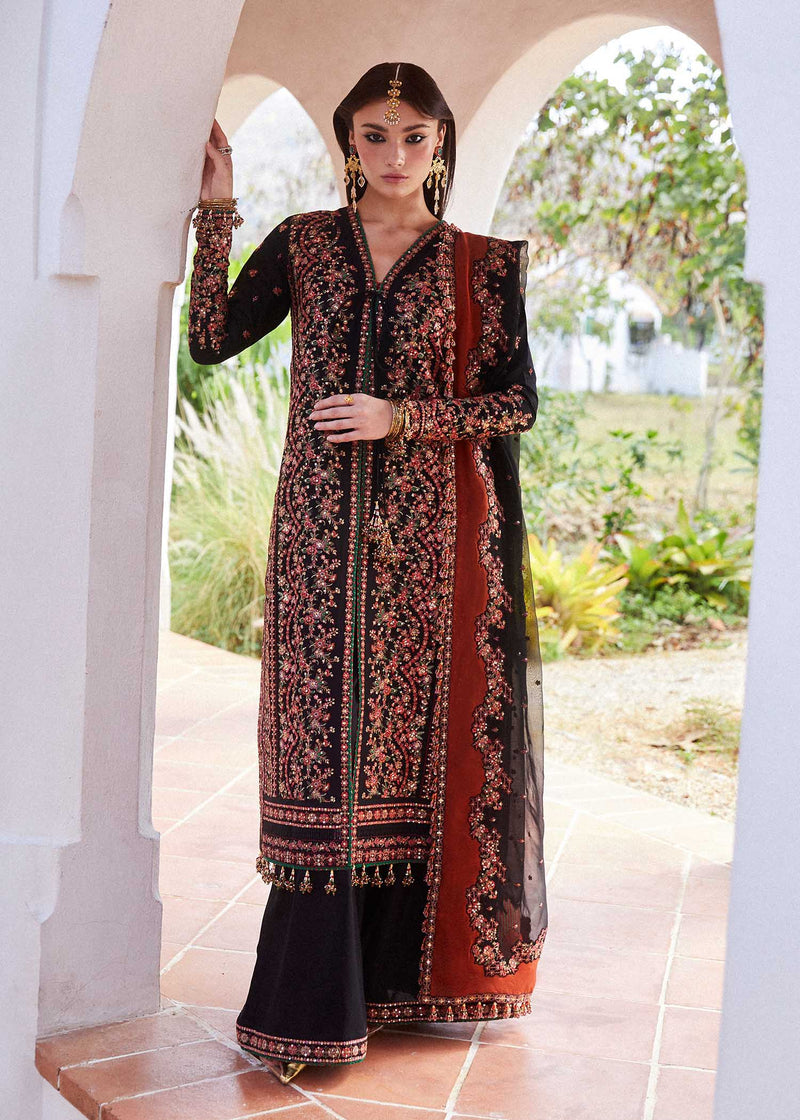 Sifouna  By Hussain Rehar Lawn Embroidered Suit SS-24-D-458 Black
