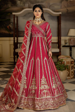 Jahaan Ara By Serene Premium Embroidered Raw Silk Suits Unstitched 3 Piece SRS-06 Surkh Roo