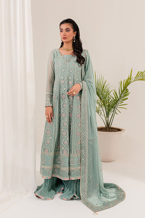 Lumiere By Farasha Embroidered Chiffon Suits Unstitched 3 Piece D-07 Thistle