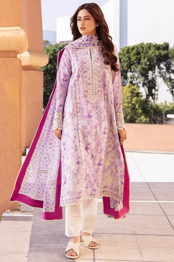 Sena By Zaha Lawn Embroidered Suit ZL-24-10A L-Purple