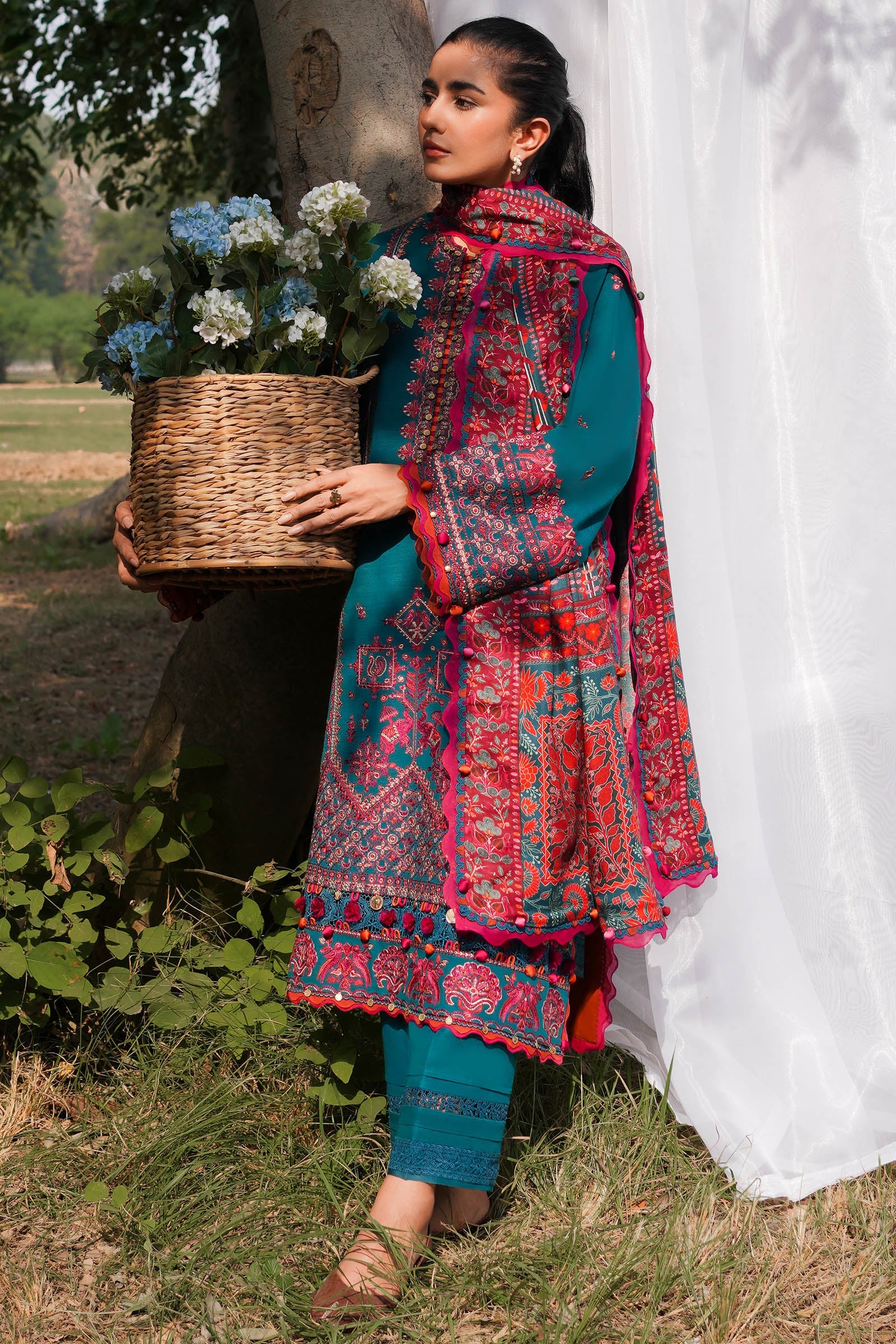 Jehan By Zaha Khaddar Embroidered Suit ZW-2-23-06 Zink