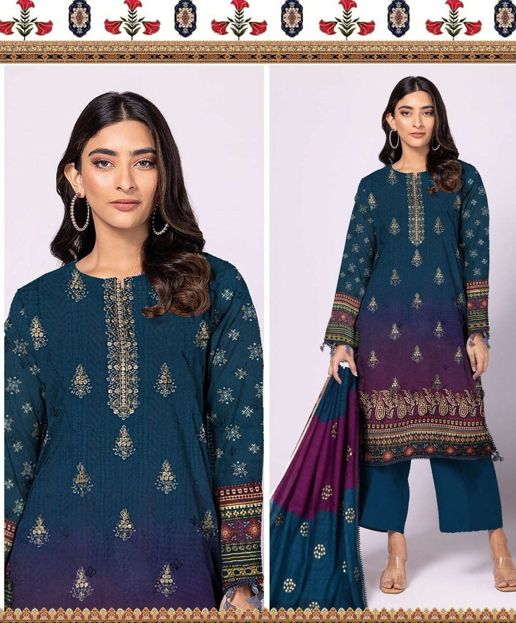 Mirha by JB Embroidered Lawn Unstitched 3Pc Suit PN-06