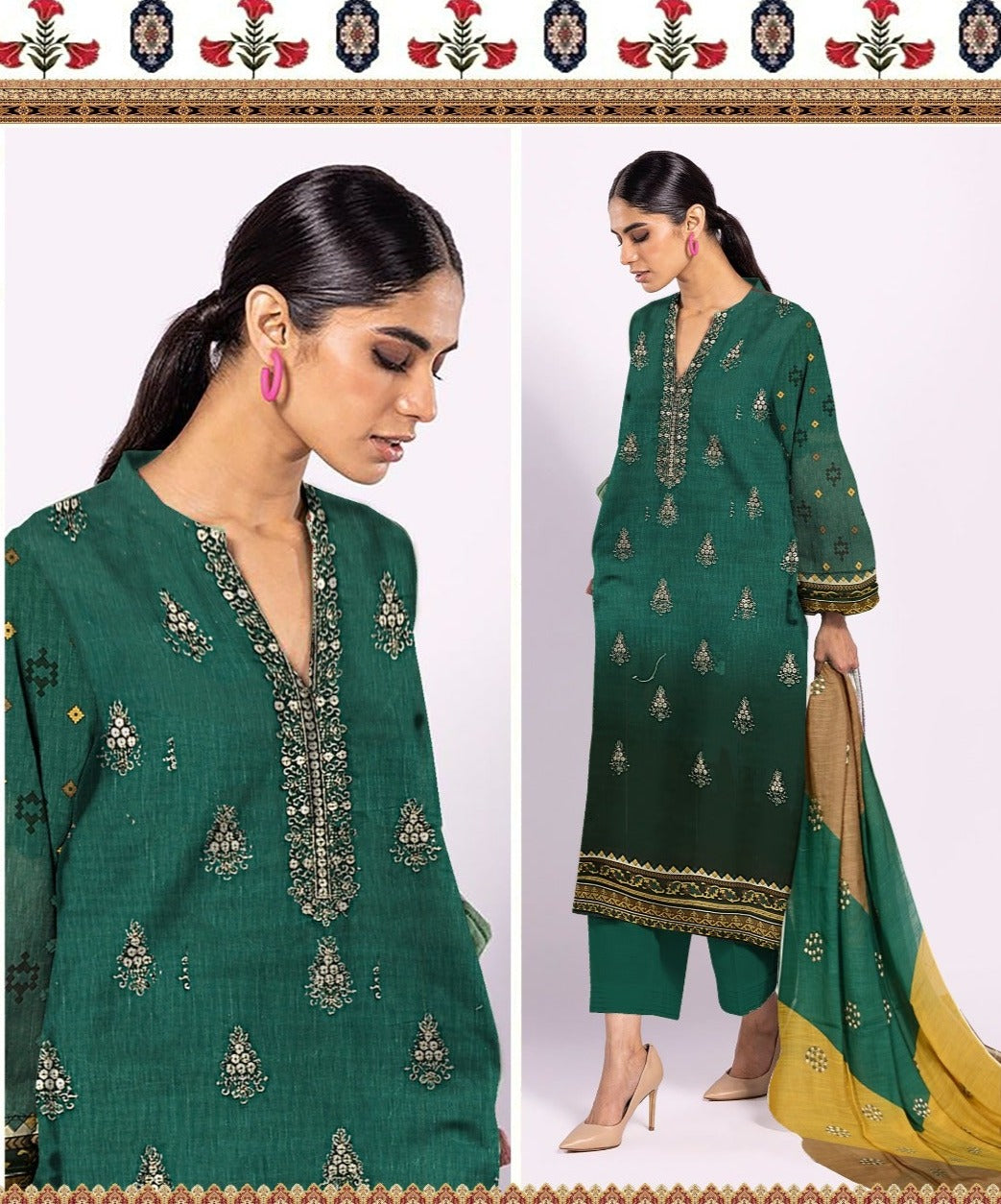 Mirha by JB Embroidered Lawn Unstitched 3Pc Suit PN-09