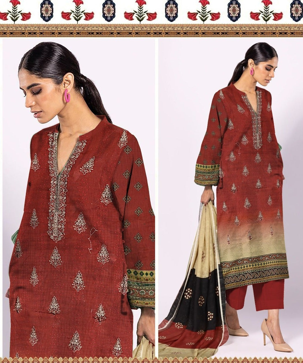 Mirha by JB Embroidered Lawn Unstitched 3Pc Suit PN-08