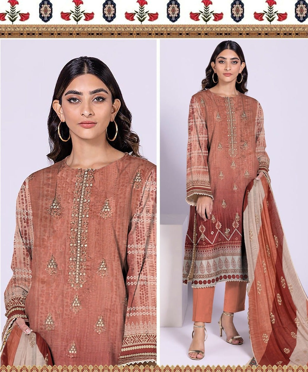 Mirha by JB Embroidered Lawn Unstitched 3Pc Suit PN-10