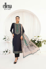 Elena 3-PC Stitched Embroidered Suit ELV-610