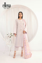 Elena 3-PC Stitched Embroidered Suit ELV-611