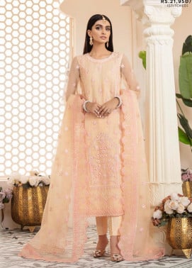 Akbar Aslam Embroidered Organza Suits Unstitched 3Piece D-1450 Irene