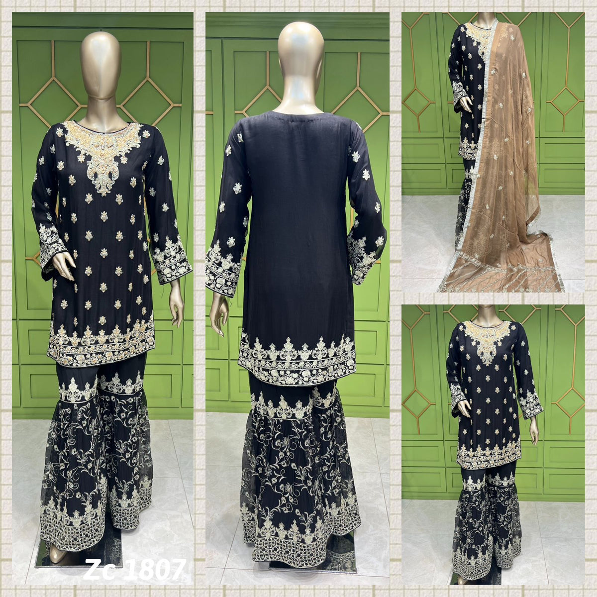 Zoon Bridal and Party Stitched 3Piece Suit 1807 Black