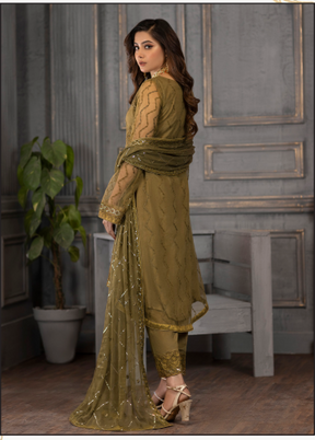 Jasper Suiting Embroidered Net Suits Unstitched 3 Piece D-04