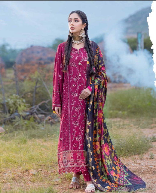 Maya Heerni By Nureh Embroidered Linen Collection | Unstitched Ladies Suit NW-60