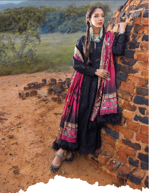 Maya Heerni By Nureh Embroidered Linen Collection | Unstitched Ladies Suit NW-65