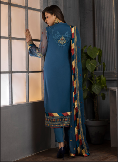 Jasper Suiting Embroidered Net Suits Unstitched 3 Piece D-06