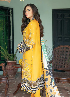Shahkaar By Jazmin Eid Festive Lawn Unstitched 3Piece Suit D-2 Zard