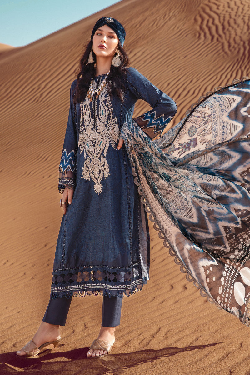 Desert Rose by Maria B Printed Cambric Unstitched 3 Piece Suit MPT-1509-B