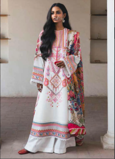 Zara Shahjahan Eid Luxury Lawn Unstitched 3Piece Suit  Chandi B