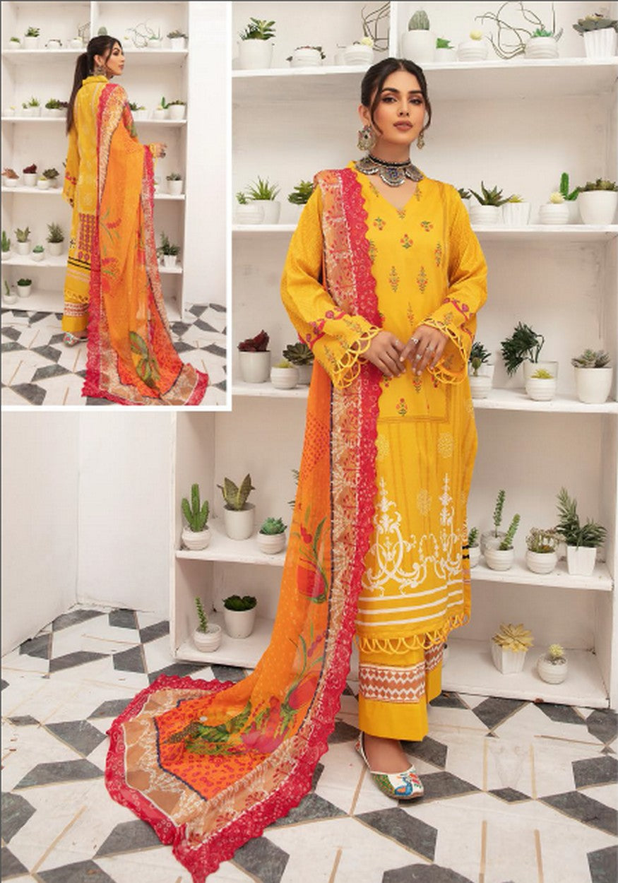 Fitoor by Nur printed Lawn Unstitched 3Piece suit F-07